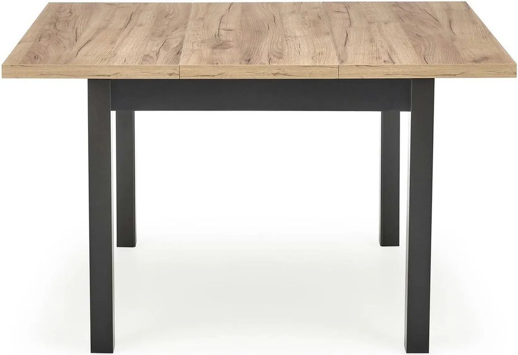 Masa bucatarie extensibila lemn TIAGO, stejar/negru, 90/125x90x77 cm