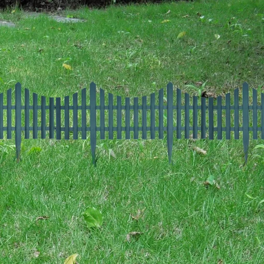Gard despartitor de peluza, 17 buc., verde, 10 m 17, Verde