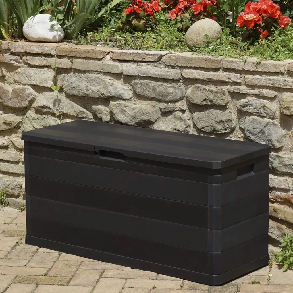 Lada de depozitare pentru gradina, negru, 117 x 45 x 56 cm Negru