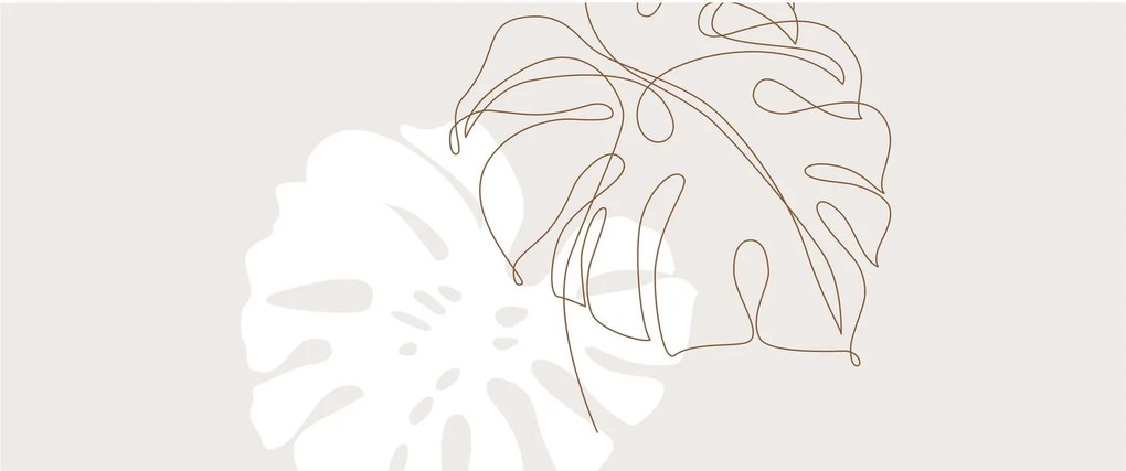 Tablou - Linia de artă monstera N⁰2 (120x50 cm)