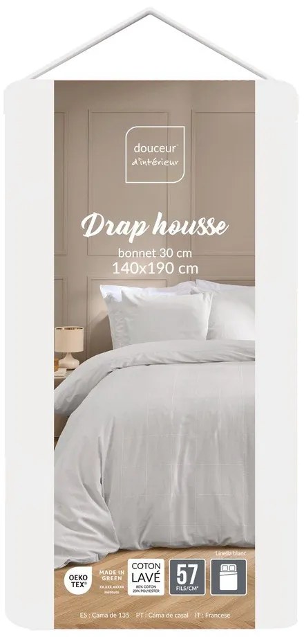 Cearceaf alb 140x190 cm Linella – douceur d'intérieur