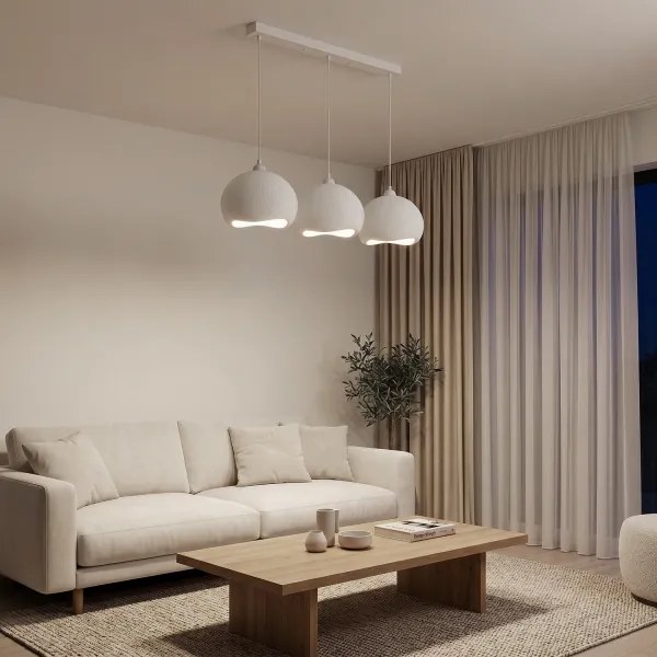 Brilagi - Lustră suspendată pe cablu WABI SABI 3xE27/40W/230V albă