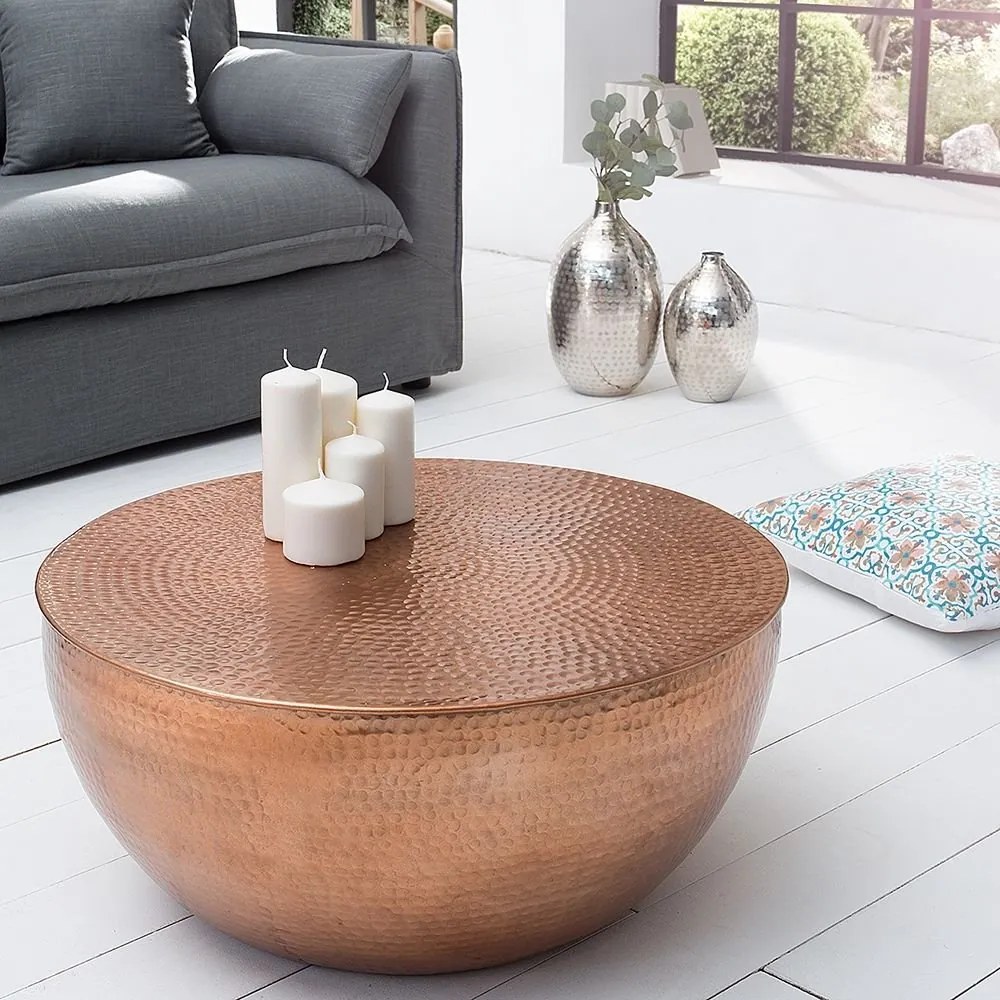 Masuta Living eleganta din metal Optik 70cm cupru A-37912 VC