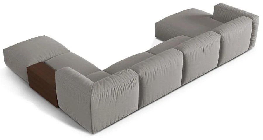 Colțar modular gri deschis (cu colț pe partea dreaptă/în formă de "U") Martina – Micadoni Home