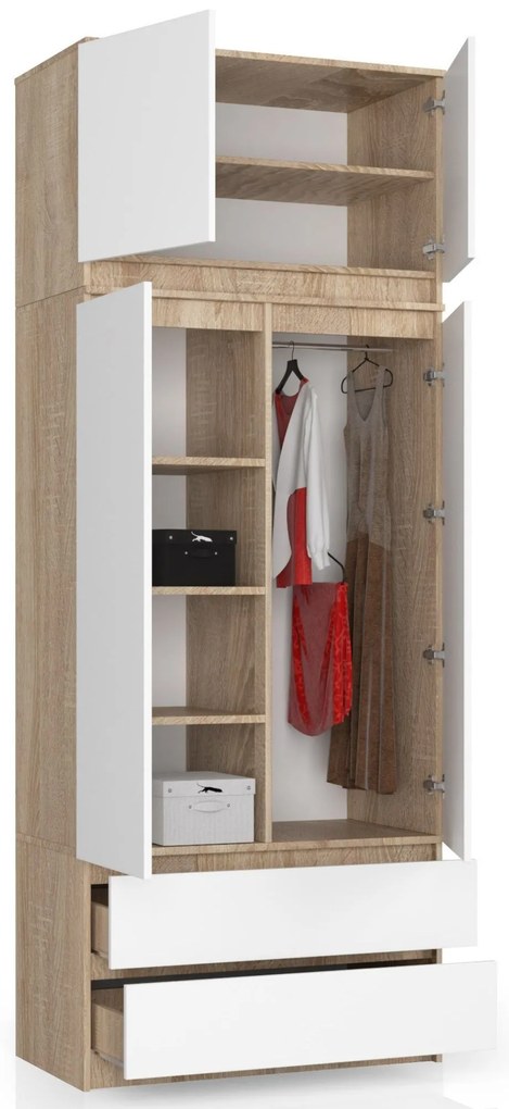 Suprastructură pentru dulap Sashka  (Stejar sonoma + Alb). 1069949