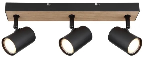 Spot ROBBY 3xGU10/35W/230V negru/maro Globo 57911-3BW