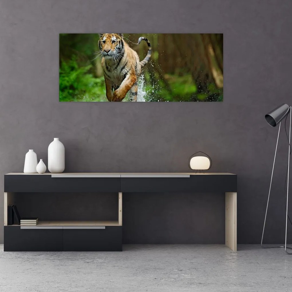 Tablou cu trigrul fugind (120x50 cm)