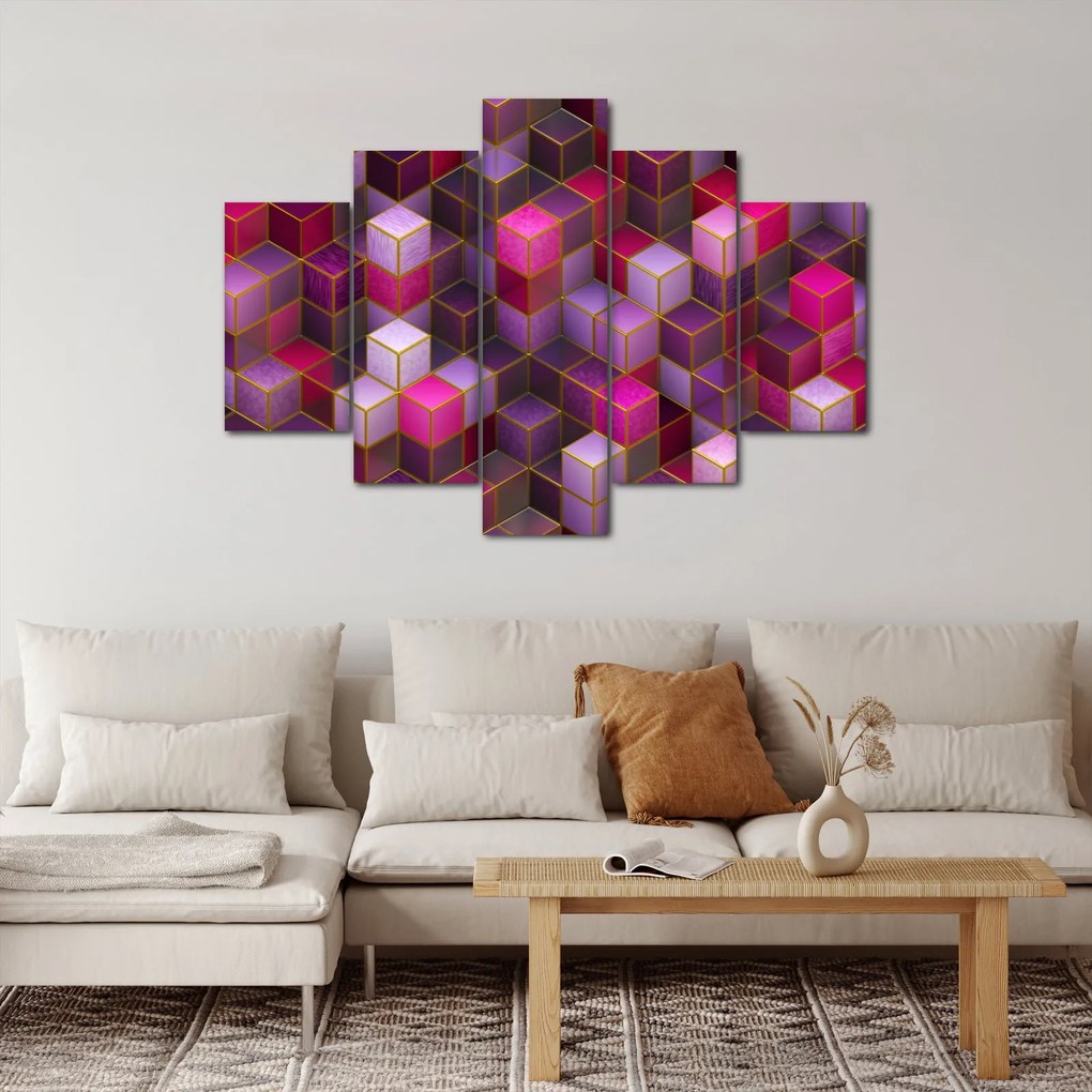 Tablou - Cuburi violet (150x105 cm)