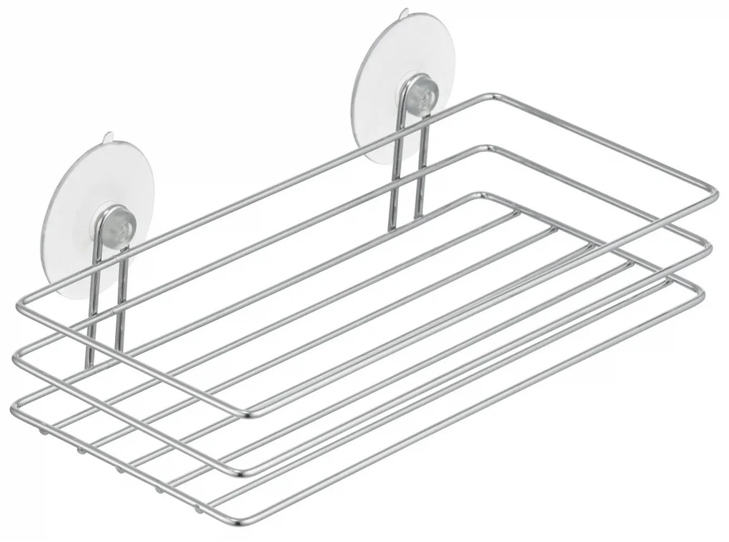 Raft metalic pentru baie cu 2 ventuze, Basic