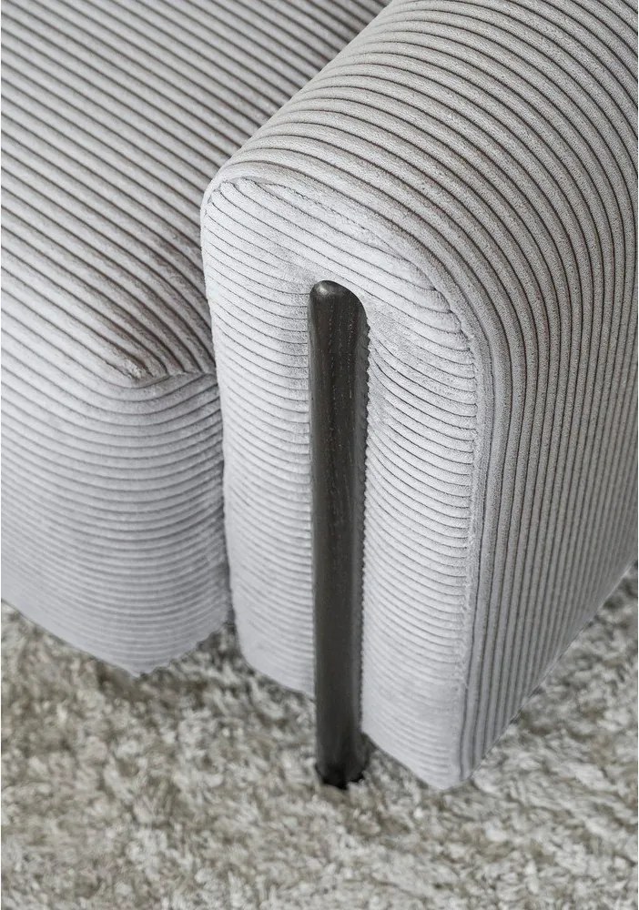 Canapea gri extensibilă/cu spațiu de depozitare cu tapițerie din catifea reiată 244 cm Arcadova – ELTAP