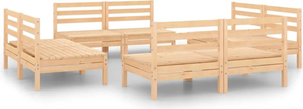 vidaXL Set mobilier de grădină, 8 piese, lemn masiv de pin