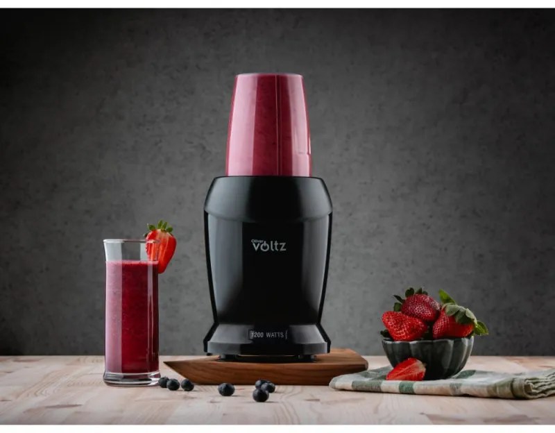 Nutri Blender Oliver Voltz OV51162D, 1200 W, 2 pahare, Fara BPA, 1L/800 ml, Zdrobire gheata, Negru