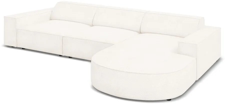 Colțar bej cu tapițerie bouclé (pe partea dreaptă) Jodie – Micadoni Home