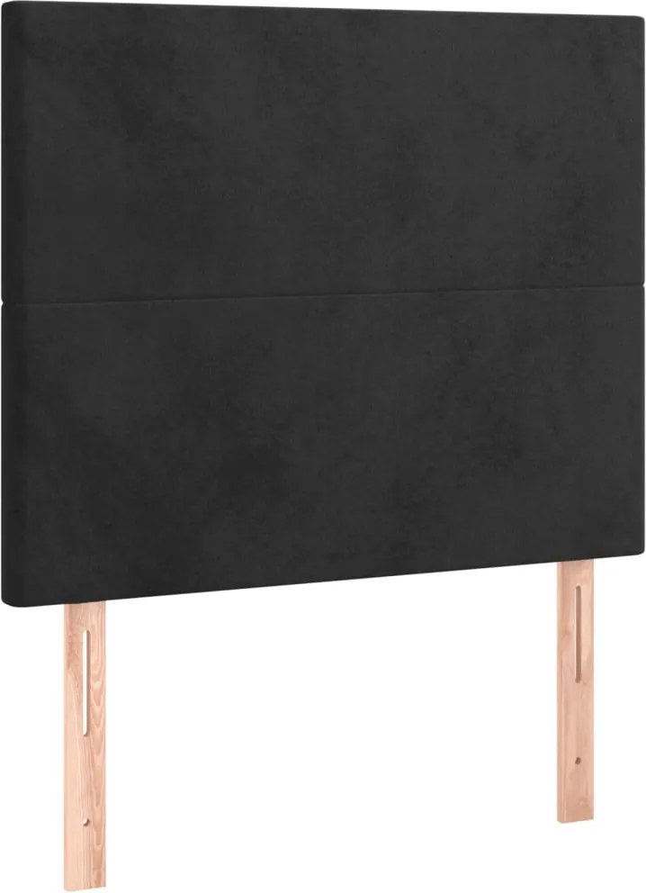 vidaXL Tăblie de pat neagră 90x5x118/128 cm catifea