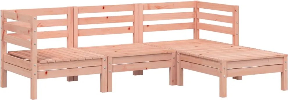 vidaXL Canapea de grădină cu 3 locuri/taburet, lemn masiv douglas