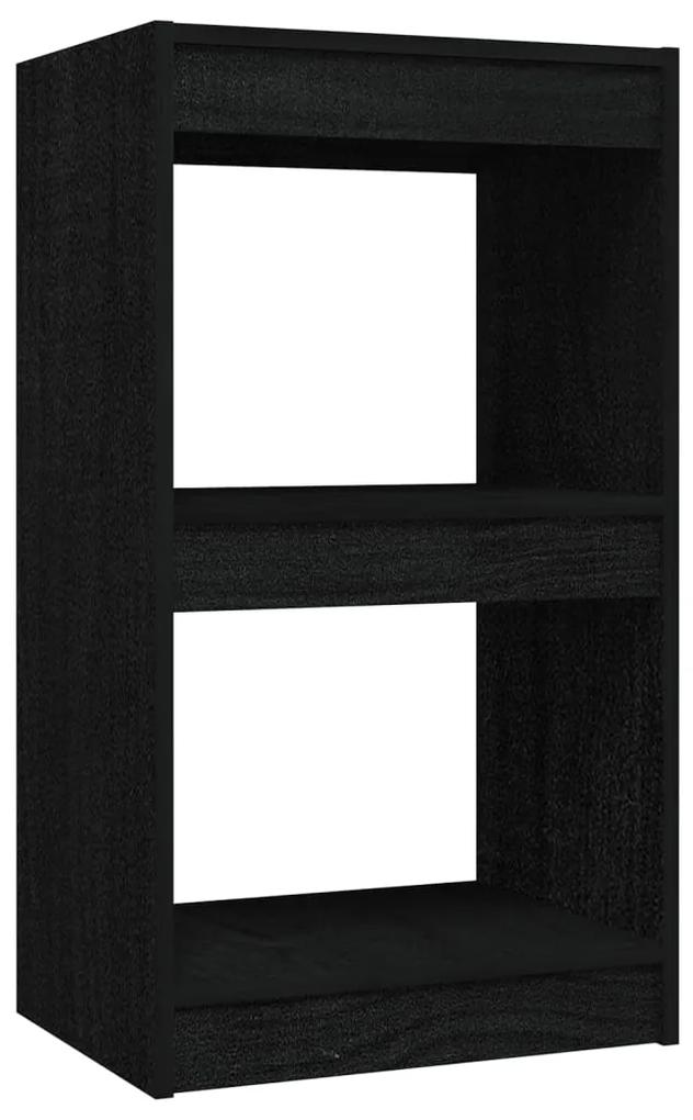 808137 vidaXL Bibliotecă, negru, 40x30x71,5 cm, lemn masiv de pin