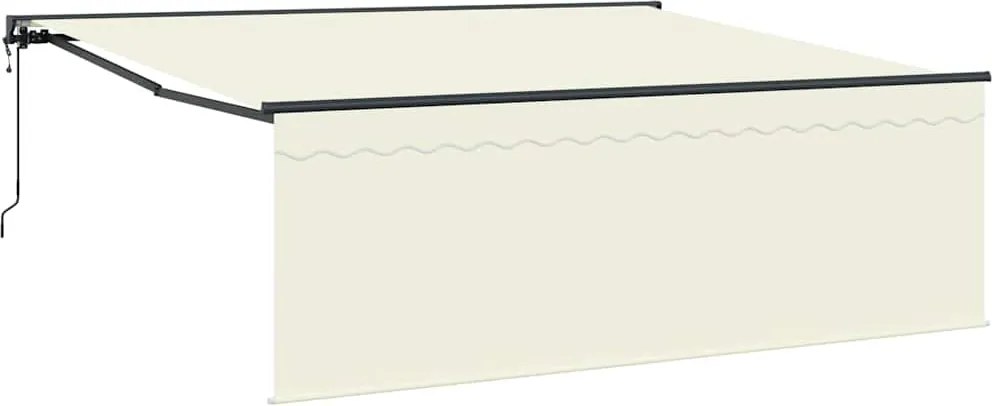 vidaXL Cortina Retractabilă Crem 400 × 300 cm Poliester și Aluminiu