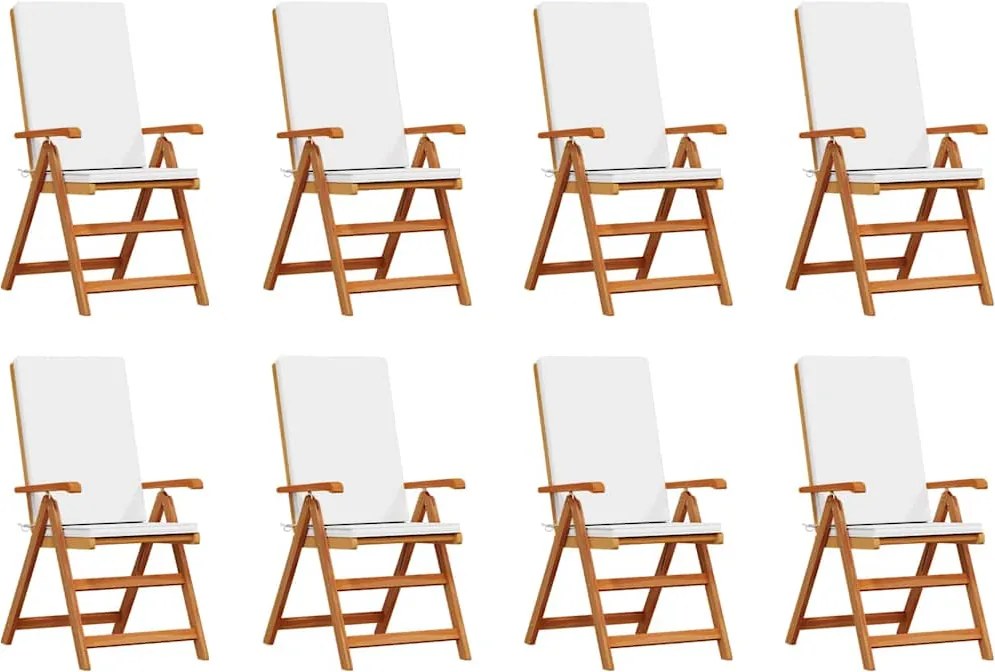 vidaXL Scaun pentru Grădină 8 pcs Maro și alb 57 x 71.5 x 104 cm