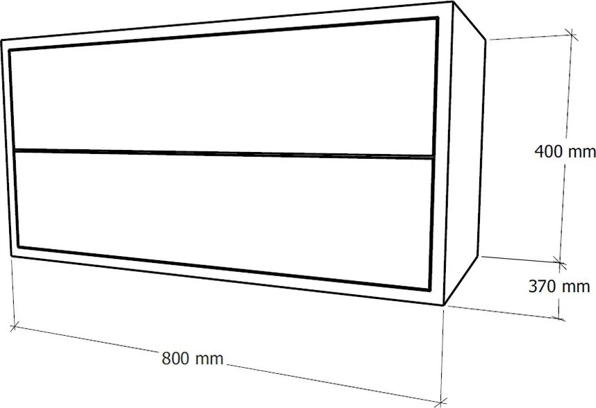 Boxie 2 sertare dulap de perete 40x80x37 cm albastru