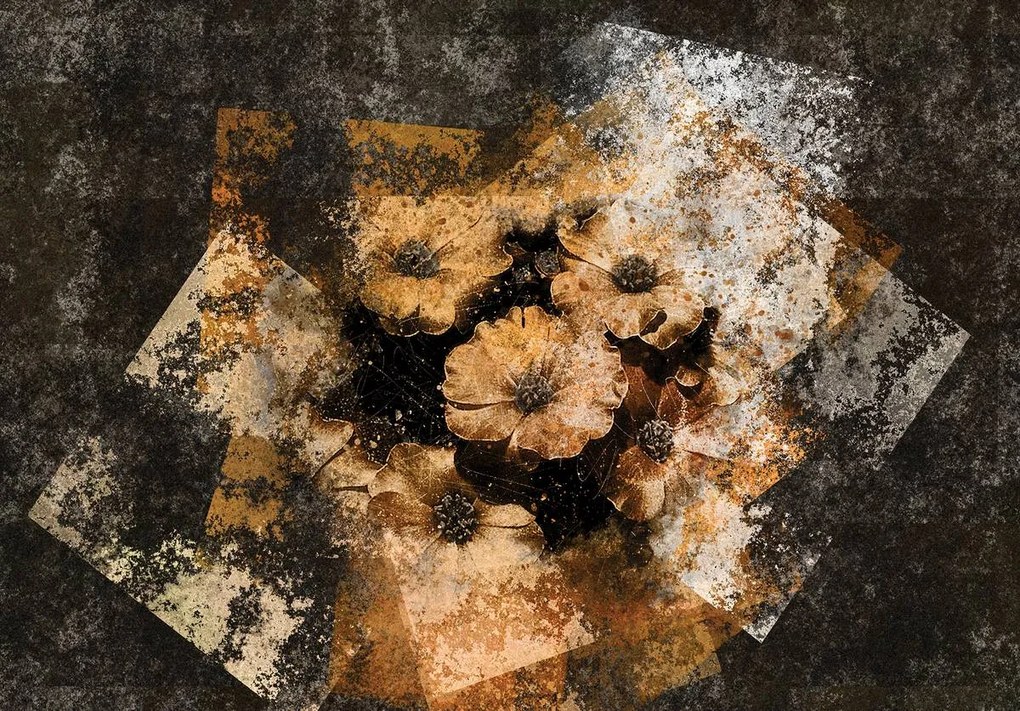 Fototapet - Flori aurii - perete (152,5x104 cm)