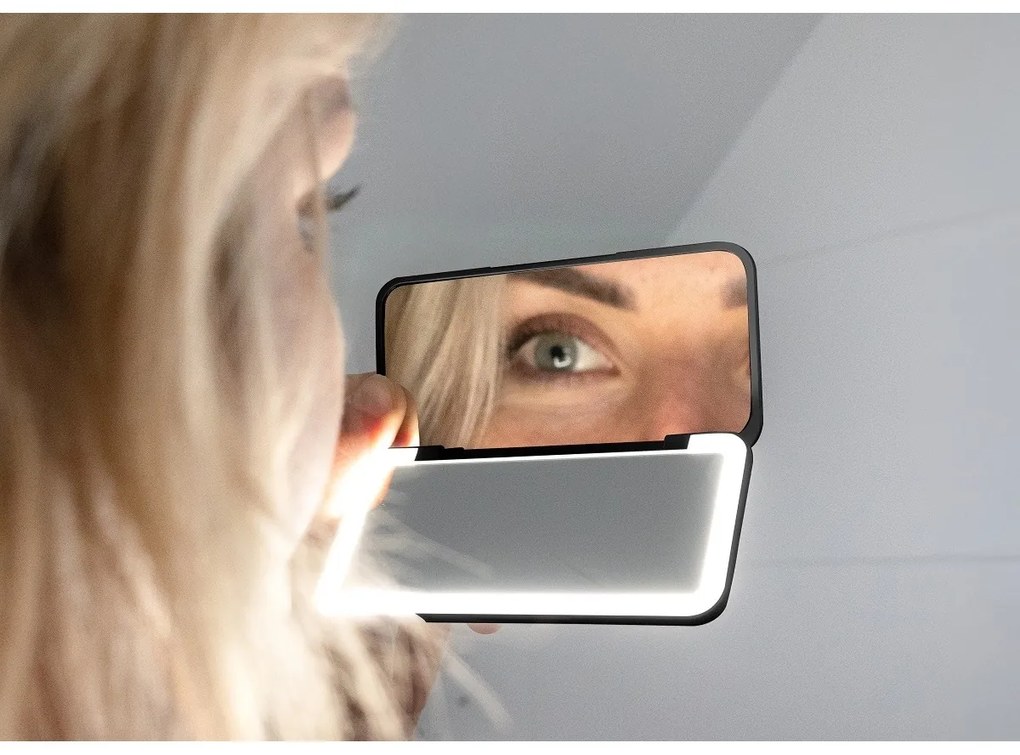 Concept KZ2020 oglindă cosmetică de buzunar culumină LED, negru