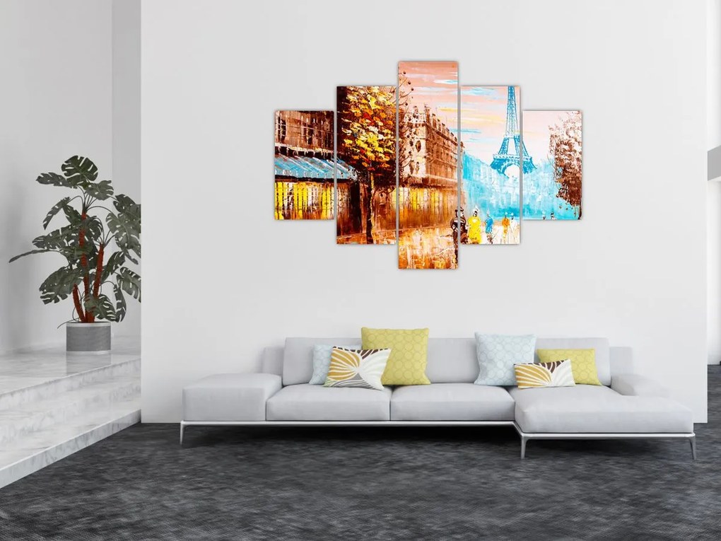 Tablou - Vremea ploioasă și Turnul Eiffel (150x105 cm)