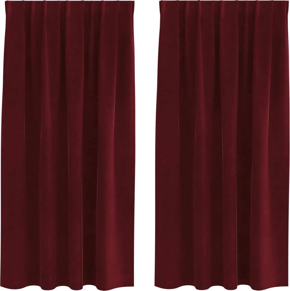 vidaXL Perdele opace 2 pcs Roșu Vin 140 x 175 cm Catifea