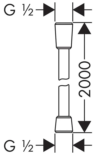 Furtun dus Hansgrohe, Isiflex, 2 m, crom