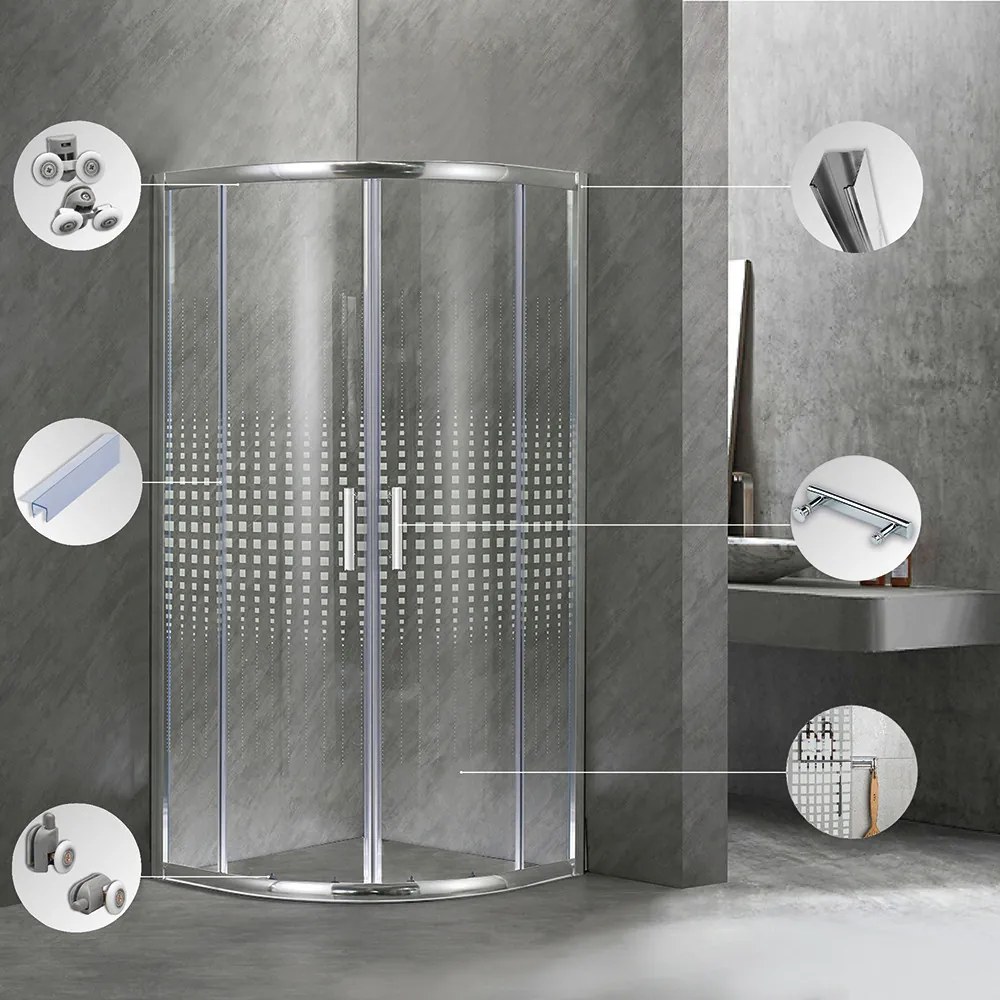 Cabină de duș Spirit Matrix curbată de calitate 90x90x180 cm