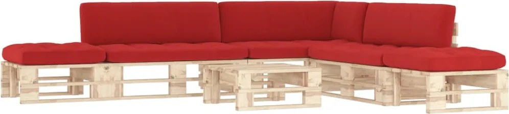 vidaXL Set mobilier de grădină cu perne, 6 piese, lemn pin tratat