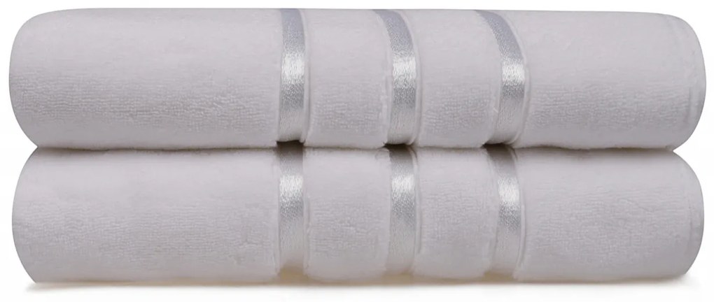 Set 2 Prosoape de Baie Dolce, 70x140 cm, 100% Microfibra, 560 gsm, Alb