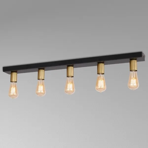 Plafonieră FILO 5xE27/60W/230V neagră/aurie