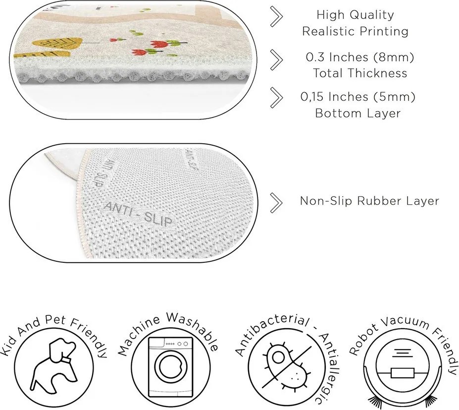 Covor de joacă pentru copii lavabil ø100 cm Savana Ride – Mila Home