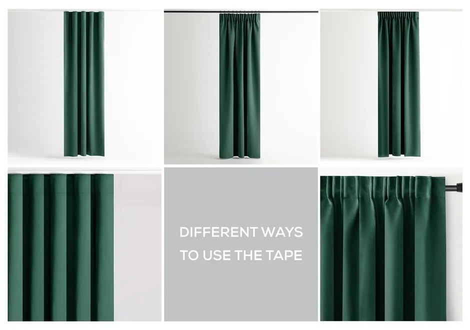 Draperie verde-închis termoizolantă/dimout (semi-opacă) 140x245 cm Kierra – Restilo