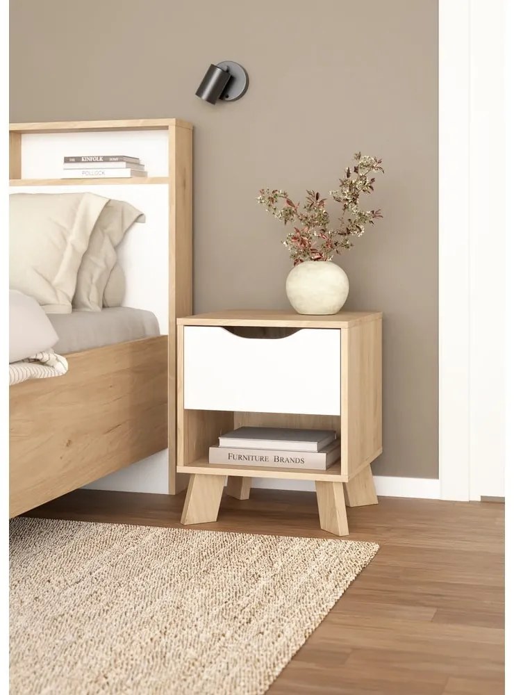 Noptieră albă-în culoare naturală Ikast – Tvilum