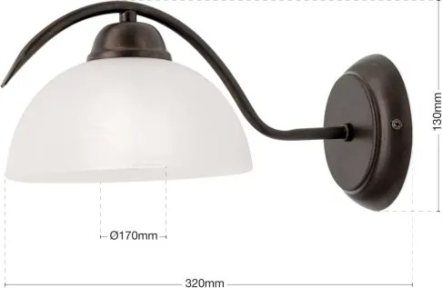 Orion - Lampă de perete RULA 1xE27/40W/230V alb/bronz