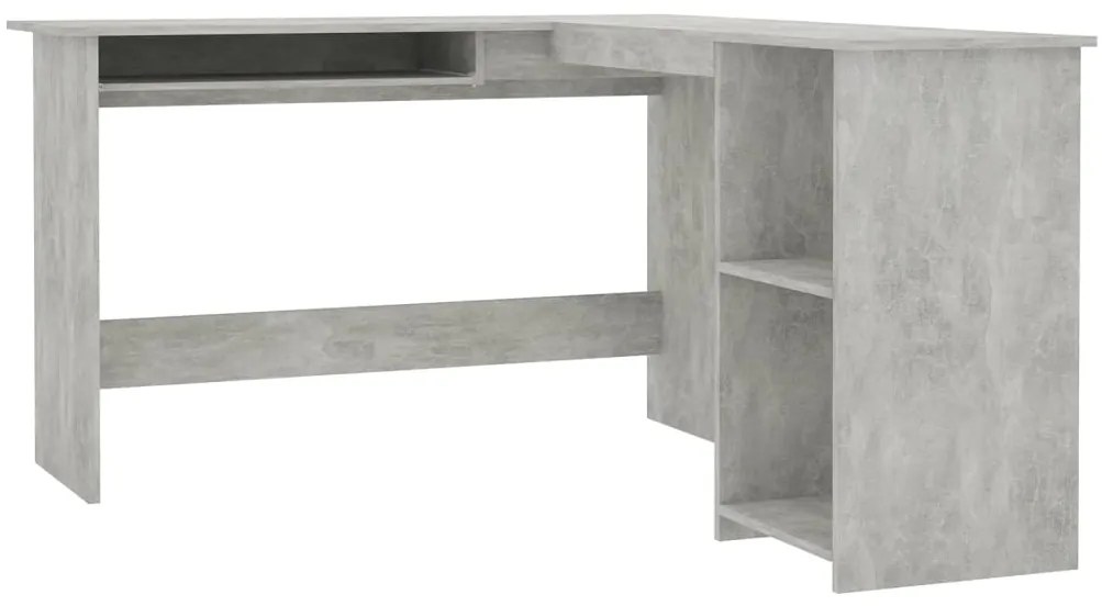800751 vidaXL Birou de colț în formă de L, gri beton, 120x140x75 cm, lemn