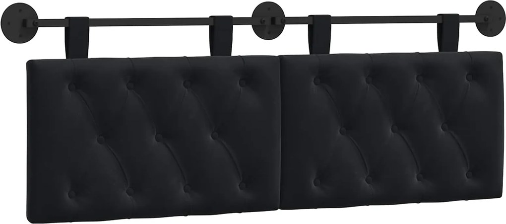 vidaXL Cap de pat suspendat Pe perete Negru 130 x 55 x 7 cm Catifea