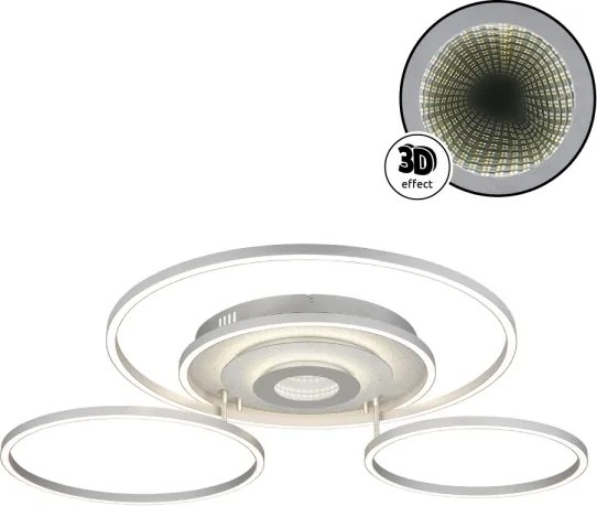 Globo 67824-60 -LED plafonieră reglabilă MILES 60W/230V 80,8x99,2 cm argintie+telecomandă