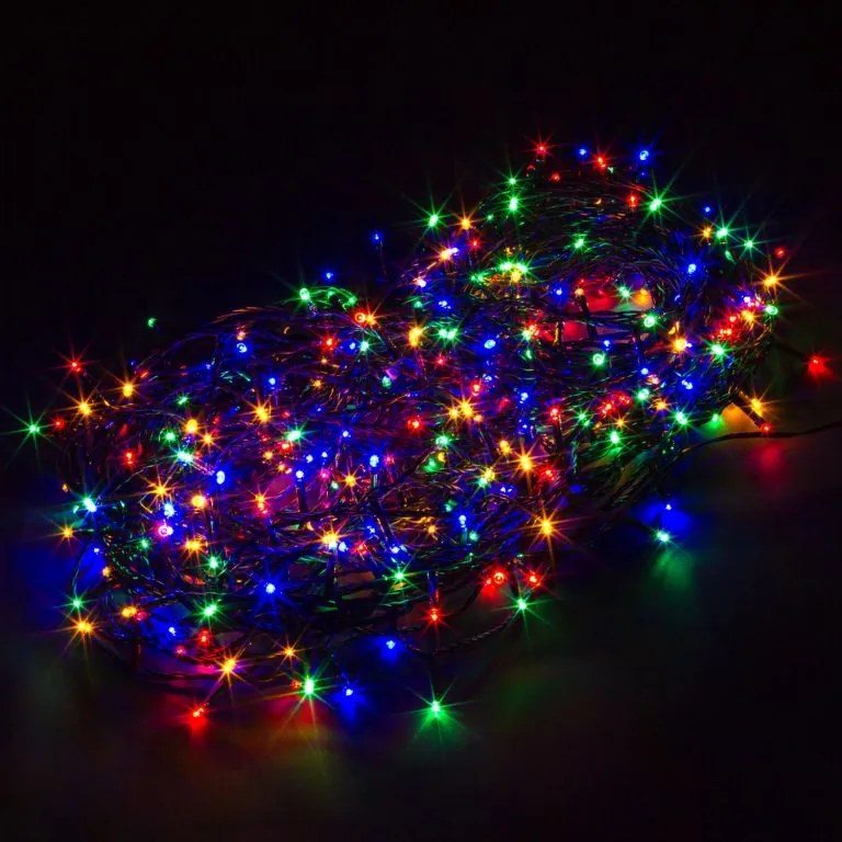 Lumini de Crăciun 20 m, 200 LED-uri, colorat, cablu verde