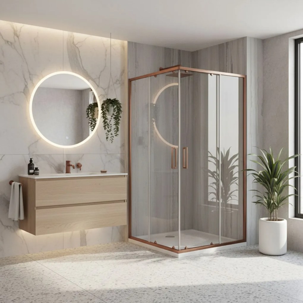 Cabina de dus Rea City 80x100 Brush Copper