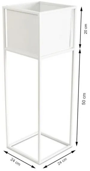 Suport pentru flori 70x24 cm, alb