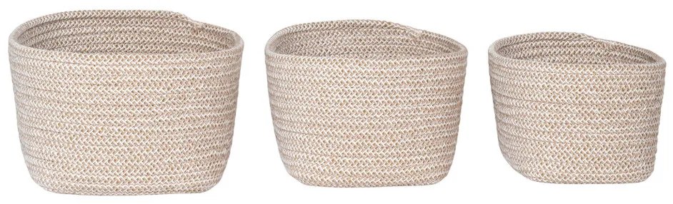 Coșuri Cadima, bumbac, bej, 3 bucăți