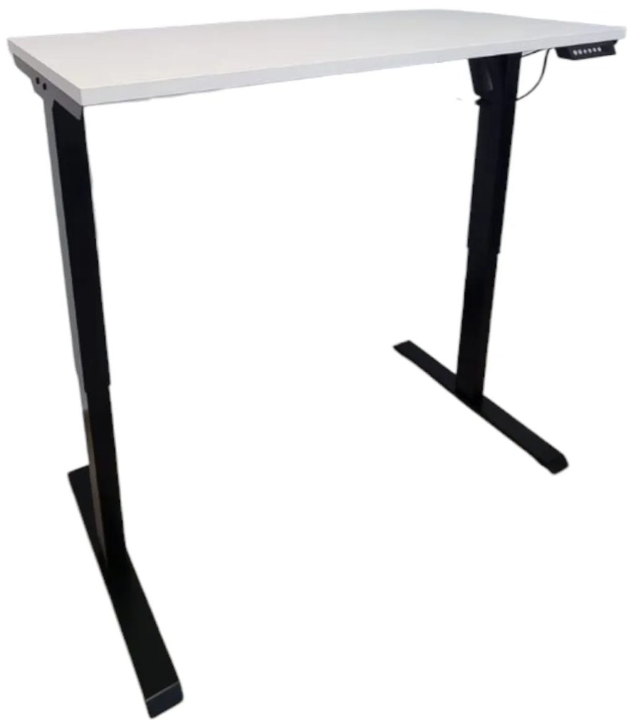 Birou reglabil electric TerrA2DS BLACK - profil dreptunghiular , profil cadru Negru (Dimensiune blat: 100x60 cm, Culoare blat: Alb 25mm)