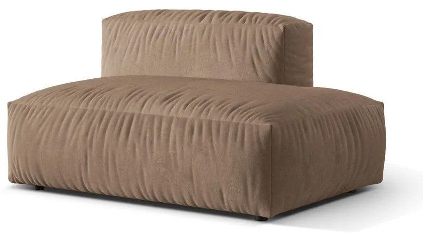 Modul pentru canapea modulară maro deschis cu tapițerie din catifea (cu colț pe partea dreaptă) Martina – Micadoni