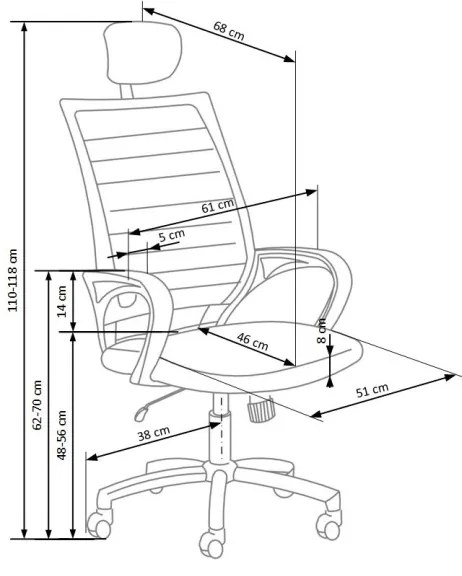 Scaun de birou MIRI, negru/alb