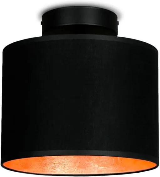 Plafonieră cu detalii arămii Sotto Luce MIKA Elementar XS CP, ⌀ 20 cm, negru