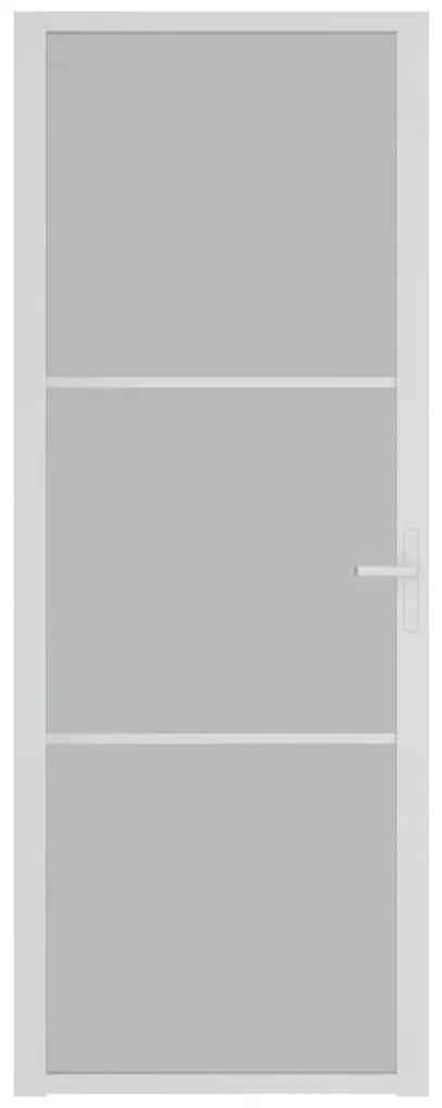 Usa de interior, 76x201,5 cm, alb, sticla mata si aluminiu 1, white and frost, 76 x 201.5 cm, 2 Bare orizontale