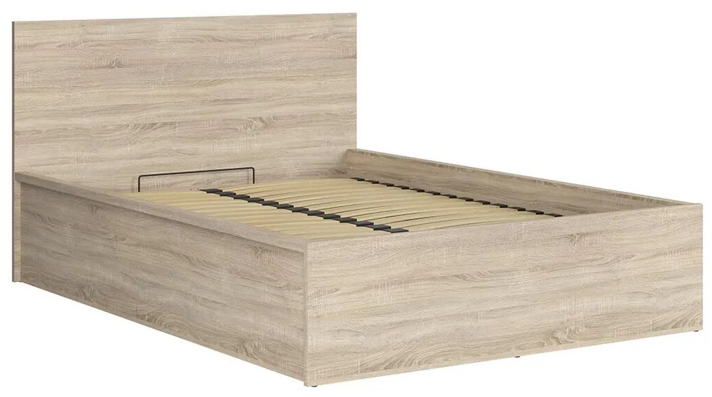 Pat matrimonial 140 cm Tetrix 8 (stejar sonoma) (cu somieră) (cu sp. depozitare). Promo -31%. 1098489