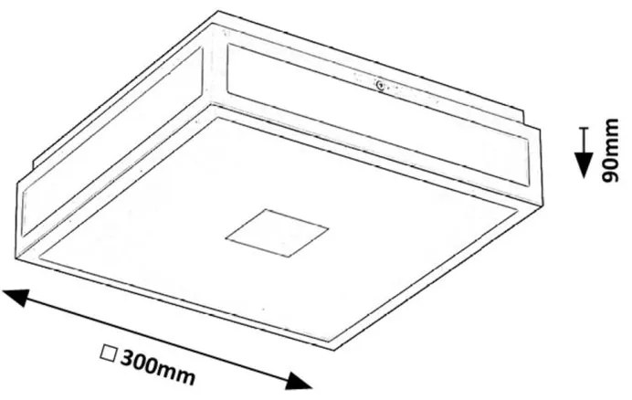 Plafoniera LED baie IP44 Zoya crom-alb 30x30cm